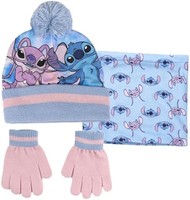 Disney 迪士尼 Stitch & Angel 摇头帽 + Snood 围巾 + 手套套装