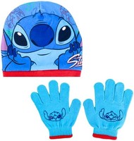 Disney 迪士尼 Stitch 女童帽子和手套,冬季套