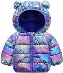 Winter Down Coat for Kids 婴儿 男孩 女孩 轻棉填充夹克 熊帽 婴儿外套