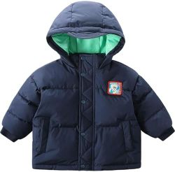 labishu男童厚连帽防风羽绒外套夹克幼儿儿童休闲轻便保暖外套