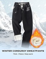 Rxozrxoz 男式冬季灯芯绒运动裤