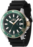 INVICTA 英弗他 男式专业潜水员 45 毫米硅胶石英手表,黑色(型号:46093), 黑色//白色, 时尚