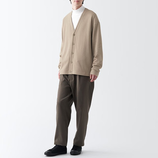 无印良品 MUJI 男式 双层织 开衫 长袖针织衫 AB1L8A3A 淡黄色 L（175/100A）