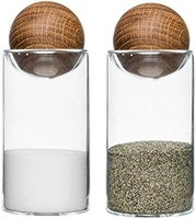 Sagaform Nature Collection 盐和胡椒玻璃瓶带橡木塞 11.43厘米 2 件套 透明