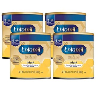 Enfamil 安婴儿 meadjohnson 美赞臣 Enfamil 铂睿 婴儿温和奶粉，21.1盎司，598克（4罐）-包含Omega 3 DHA，铁，支持机体