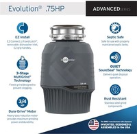 爱适易 Evolution 0.75HP 垃圾处理,灰色