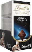 Lindt 瑞士莲 海盐之触 黑巧克力板，100克包装(12包)