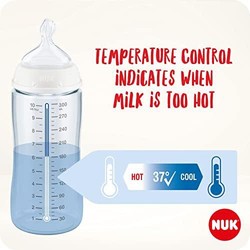 NUK Perfect Start First Choice+ 婴儿奶瓶套装 | 0-6 个月 | 4 x 温控奶瓶、
