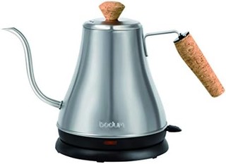 bodum 11883-57US Melior 鹅颈电热水壶,27 盎司 约0.8升,哑光银色 需配变压器