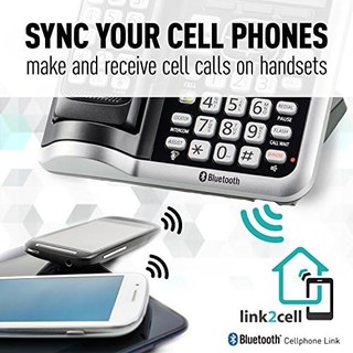 Panasonic 松下 Link2Cell 蓝牙无绳电话带语音协助和应答机 3 个手机套 银色