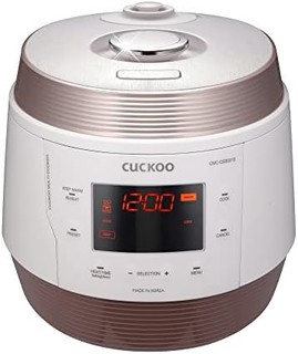 CUCKOO CMC-QSB501S | 5QT。高级8合1电高压锅| 10种菜单选项:慢炖锅,炒锅,蒸锅,酸奶,汤机等,不锈钢内锅,韩国制造 | 白色/铜