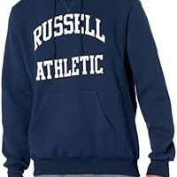 RUSSELL ATHLETIC Dri-Power 男式套头连帽衫，海军蓝拱形标志