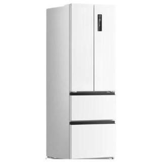 MeiLing）400升法式四开门冰箱，家用底部散热超薄零嵌入式一级变频风冷无霜，大容量白BCD-400WP9CZX