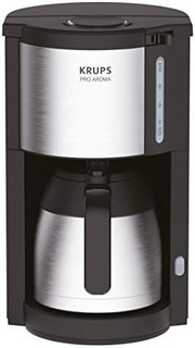 KRUPS 克鲁伯 KM305D ProAroma 保温过滤式咖啡机（800W，10–15杯咖啡）黑色/不锈钢