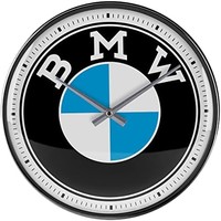 Nostalgic-Art 51097 复古挂钟 BMW - 标志 - 汽车配件粉丝的礼物创意,大厨房时钟,复古装饰设计,31 厘米