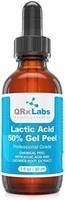 QRxLabs 乳酸 50% 凝胶皮,含曲酸和熊果和甘草根提取物 - 专业级化学面部去皮 - 阿尔法羟基酸 - 1 瓶 1 液体盎司