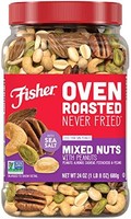 Fisher 纷时乐 Snack Oven Roasted Never Fried 混合坚果，约680.38克，花生，杏仁，腰果，开心果，山核桃