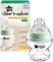 汤美星 Closer to Nature 玻璃奶瓶，防胀气阀，超软奶嘴，0 个月以上，150 毫升