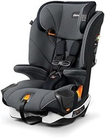 chicco 智高 MyFit 安全带 + 加高汽车座椅，5 点适用于 约11.34-45.36公斤的儿童，Fathom/灰色/蓝色