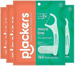 Plackers 微型薄荷牙线棒，150 支，每包 4 支