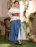 女式复古长裙双层维多利亚时代文艺复兴时期半身裙