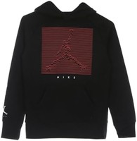 AIR JORDAN Jordan 男孩青少年经典套头衫儿童尺码 M、L、XL, 黑色/红色印记, 中号