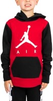 AIR JORDAN Jordan 男孩青少年经典套头衫儿童尺码 M、L、XL, 黑色/红色/白色大徽标, 大