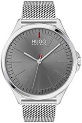 HUGO BOSS 雨果博斯 HUGO by Hugo Boss 雨果博斯 男式 #Smash 石英手表不锈钢表带,银色,20(型号:1530135)