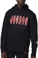 AIR JORDAN Jordan 男孩 MJ MVP HBR 羊毛运动衫(大童)黑色 LG (14-16 大童), 黑色//白色, 大