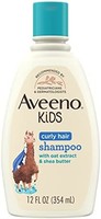 Aveeno 艾惟诺 儿童卷发洗发水，含燕麦提取物和乳木果油，温和清洁，低致敏性，12 液体盎司 354ml