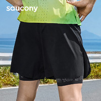 saucony 索康尼 专业竞速跑步短裤男透气轻量无感舒适正黑色M