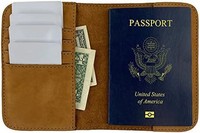 Hide & Drink 皮革双折护照旅行钱包
