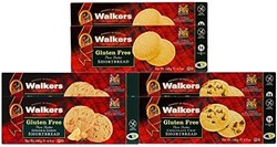 Walkers Shortbread 不含麸质的食物套装（每盒2个：脆饼，巧克力片，生姜和柠檬），6个