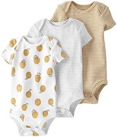 Carter's 孩特 Little Planet by Carter's Baby 3-Pack Organic Cotton Short-Sleeve Rib Bodysuits