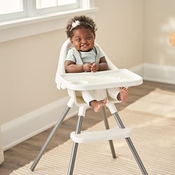 Nice Regalo 婴幼儿高脚椅,获*品牌,可拆卸托盘带杯架,三点式*带,白色