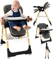 婴儿高脚椅,3 合 1 便携式高脚椅带轮子,8 个高度旅行