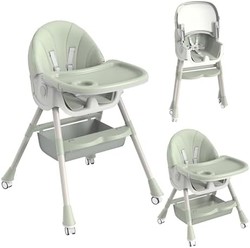 婴儿折叠高脚椅可转换紧凑轻便带可拆卸 5 点式*带,适合