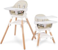 婴儿高脚椅,可转换木制高脚椅,适用于婴儿和幼