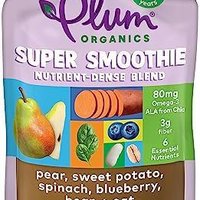 Plum Organics |冰沙|婴儿食品|梨、红薯、菠菜、蓝莓、豆类和燕麦