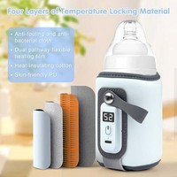 便携式*加热器,USB 奶瓶加热器(18W),不含 BPA,保持婴儿牛奶温度,用于室内和室外购物,旅行