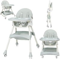 IN Boyro Baby 四合一婴儿高脚椅,婴儿和幼儿高脚椅,带可拆卸托盘和可调节靠