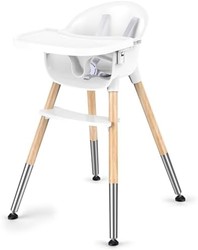 Bellababy 婴儿高脚椅,经典木制婴儿高脚椅,适用于婴幼儿,5 点式*带,可拆卸