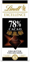 Lindt 瑞士莲 纯可可脂黑巧克力78% ，10 包