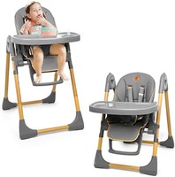 NOW Babilous 婴儿高脚椅可折叠增高座椅,便携式小巧可调节婴儿高脚椅