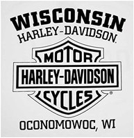 HARLEY-DAVIDSON 哈雷戴维森 男士做旧自由战斗长袖衫 白色