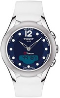 TISSOT 天梭 T-Touch 太阳能蓝表盘白色橡胶女式手表 T0752201704700