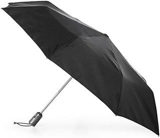 totes 都达斯 Titan 便携式旅行雨伞 – 防风、防水、坚固、紧凑的雨伞 – 纯黑色, 均码, Totes Titan