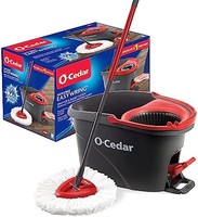 O-Cedar EasyWring 超细纤维旋转拖把，带水桶的地板清洁系统