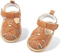 其它品牌 Babelvit 女婴男孩凉鞋舒适高级夏季户外休闲沙滩鞋带花朵蝴蝶结防滑橡胶鞋底新生儿幼儿学步鞋,