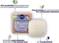 NIVEA 妮维雅 MagicBar Solid 敏感洁面皂 (75g)，不含香料的洗面奶，经过认证的天然化妆品，含有葡萄籽油